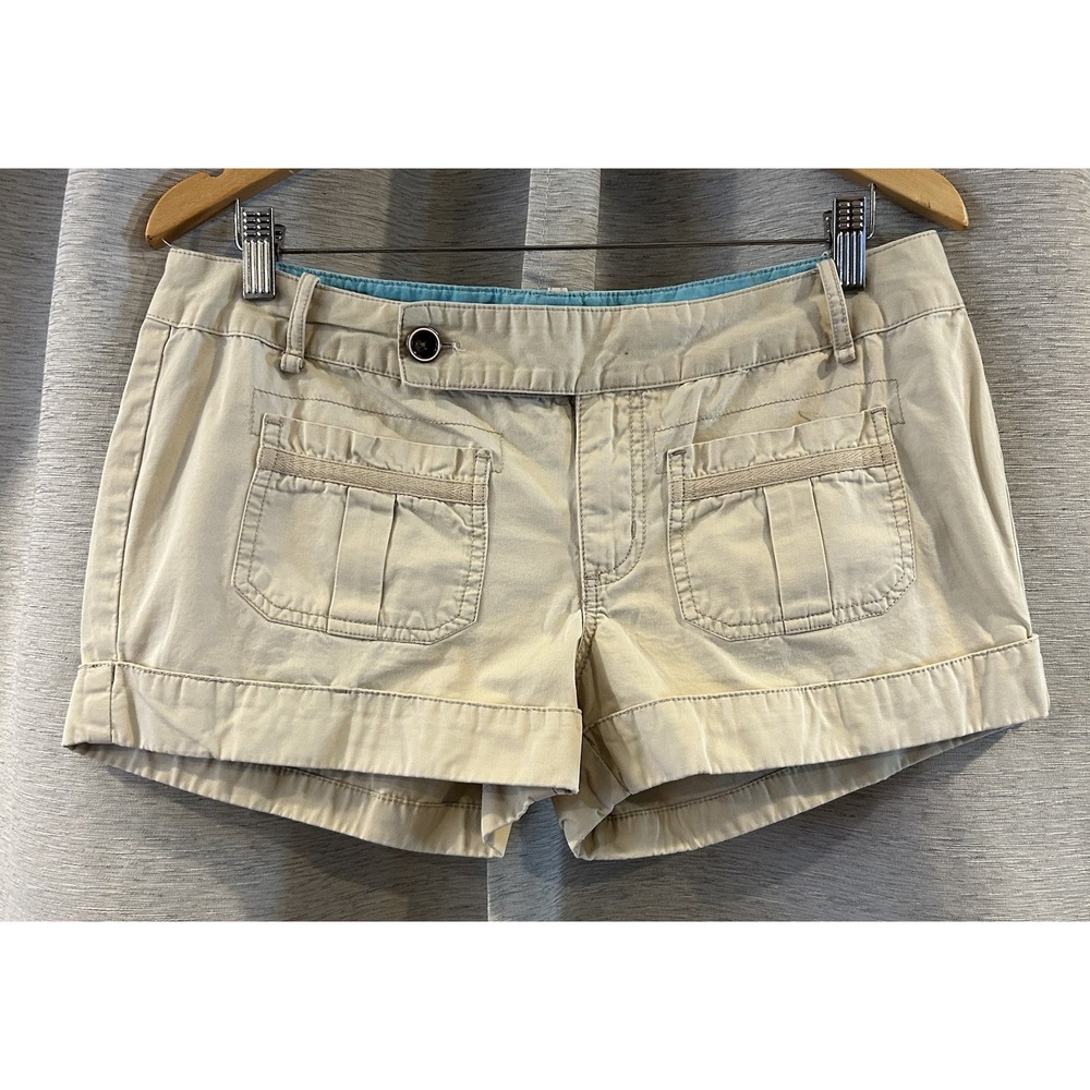 Y2K Low Rise Micro Short Roxy Tan‎ Juniors Size 11 Khaki Surf Skate Beach